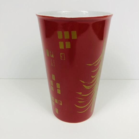 2014 Starbucks Red/Gold Holiday Christmas Tree Mug 17.8 Oz - Picture 2 of 8